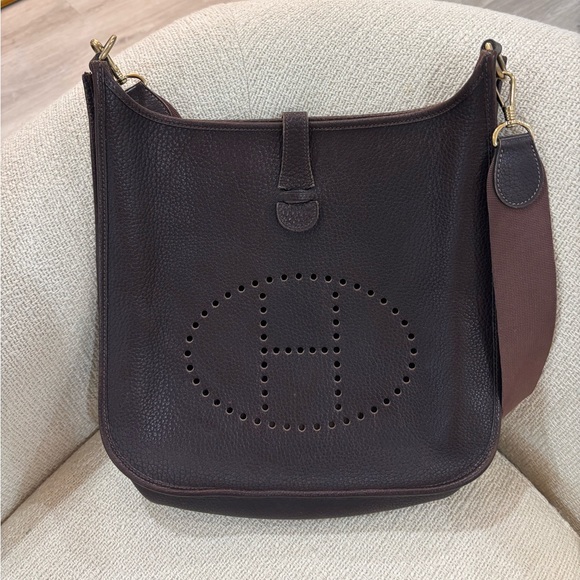 Hermes Handbags - Authentic HERMES EVELYNE GM brown cafe Togo leather